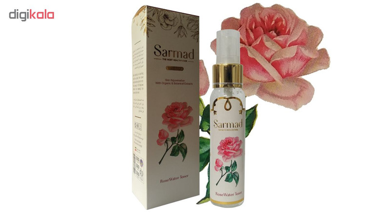 تونر پاک کننده صورت سرمد مدل ROSE WATER حجم 60 میلی لیتر