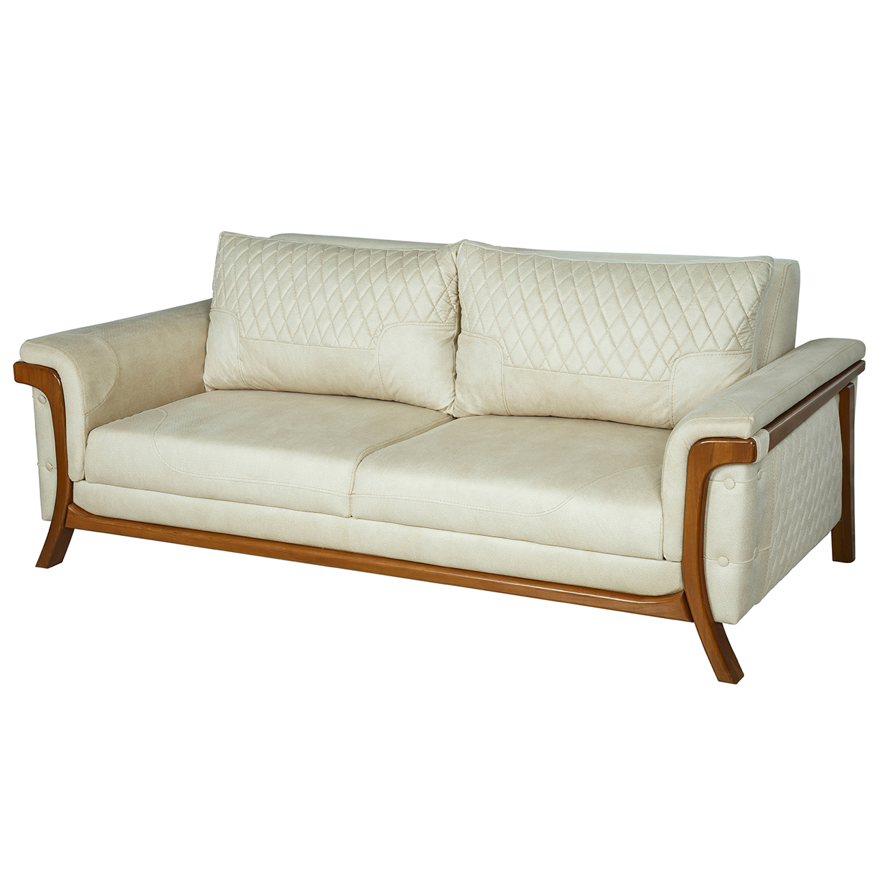 مبل راحتی سه نفره چشمه نور کد MA-412.3-BR-WT