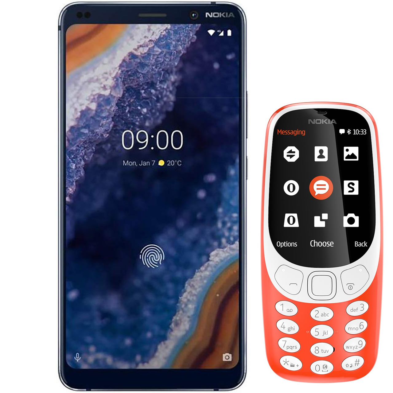 گوشی موبایل نوکیا مدل 9 PureView TA-1087 دو سیم کارت ظرفیت 128 گیگابایت به همراه مدل (2017) 3310 دو سیم کارت