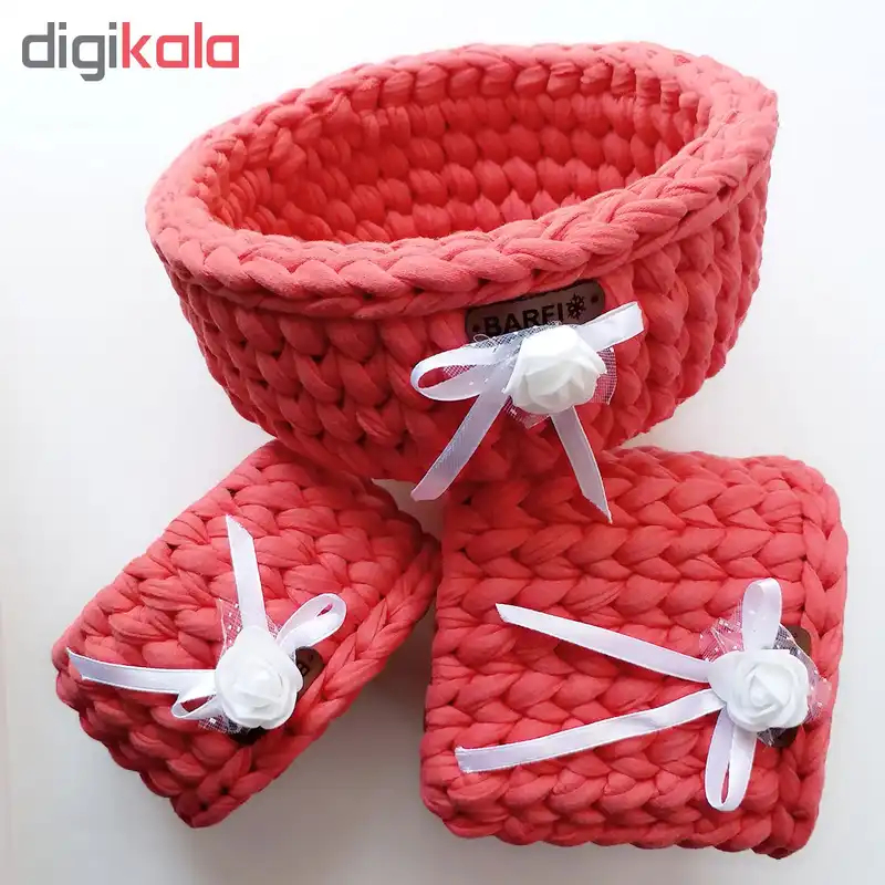 سبد بافتنی برفی کد 202 مجموعه 3 عددی