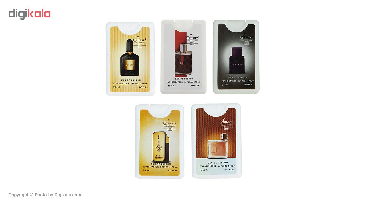 عطر جیبی مردانه اسمارت کالکشن حجم 20 میلی لیتر بسته 5 عددی