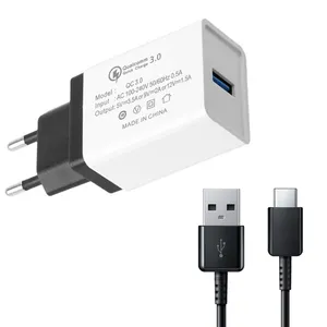 شارژر دیواری رومن مدل QC3.0-CB به همراه کابل تبدیل USB-C