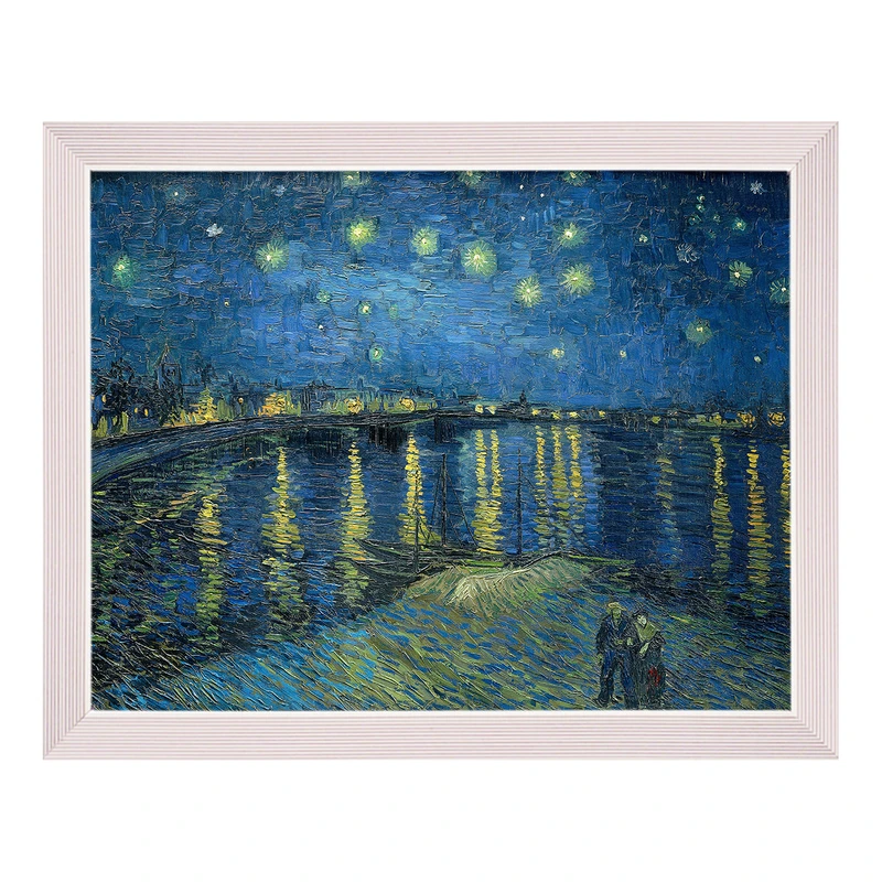 تابلو طرح شب پرستاره بر فراز رن کد 6148