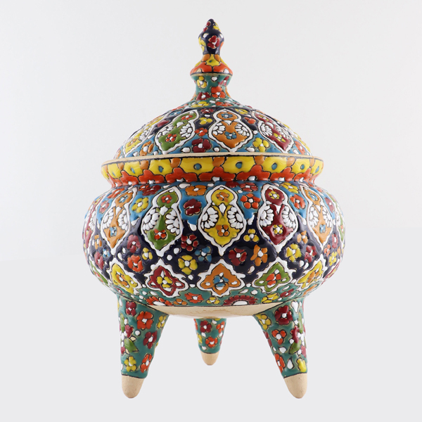 شکلات خوری میناکاری سفالی طرح گل کد 01