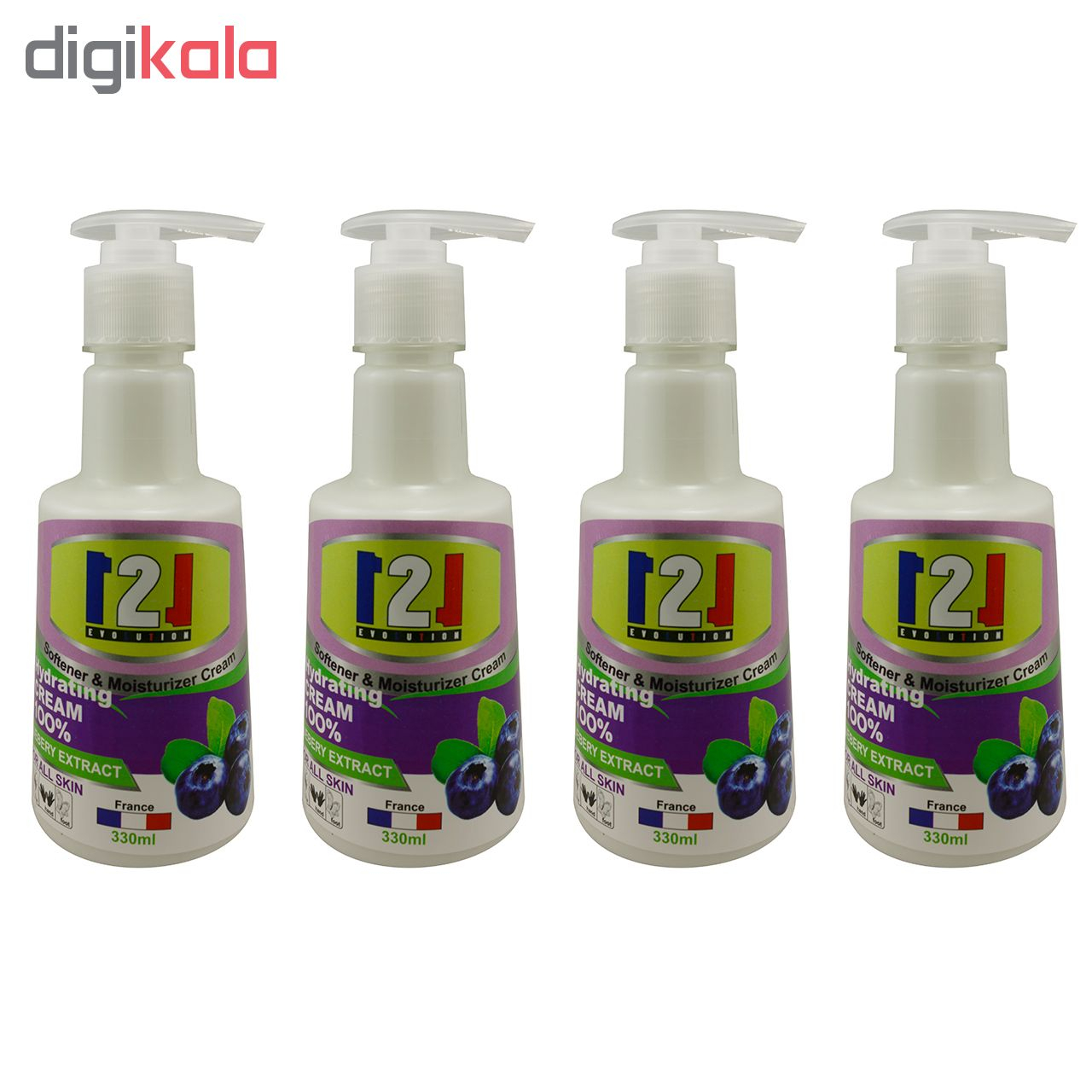 کرم مرطوب کننده 121 مدل BLUEBERY حجم 330 میلی لیتر مجموعه 4 عددی