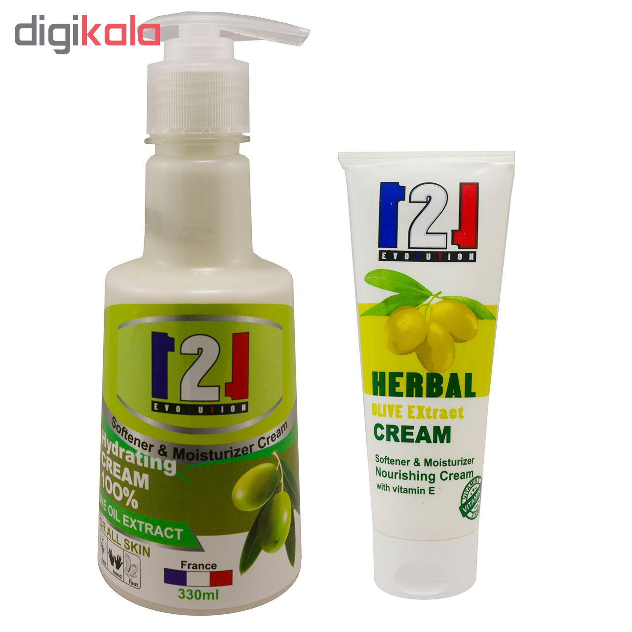 کرم مرطوب کننده 121 مدل OLIVE OIL حجم 330 میلی لیتر به همراه کرم مرطوب کننده حجم 75 میلی لیتر