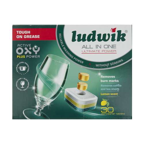 قرص ماشین ظرفشویی لودویک مدل All in One Ultimate Power بسته 30 عددی