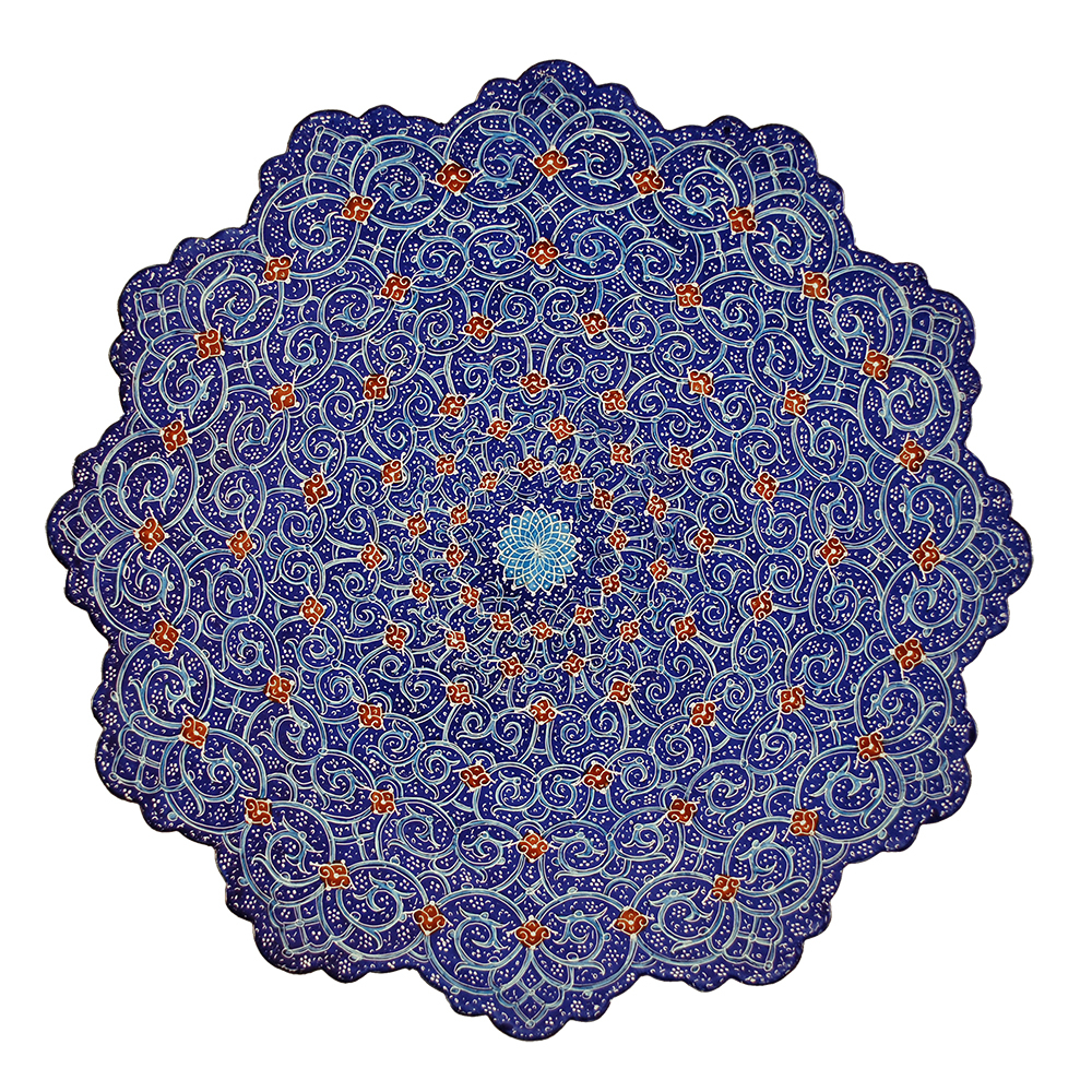 بشقاب میناکاری اسماعیلی طرح اسلیمی کد 02