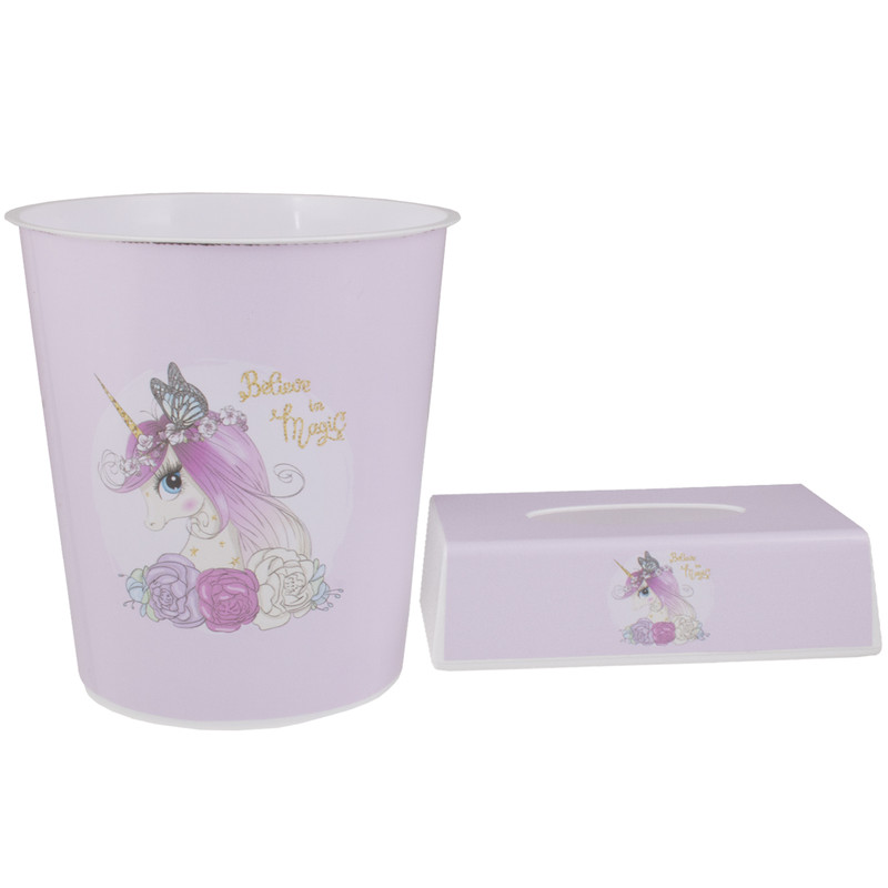 ست سطل و جادستمال اتاق کودک طرح اسب تك شاخ کد 5286