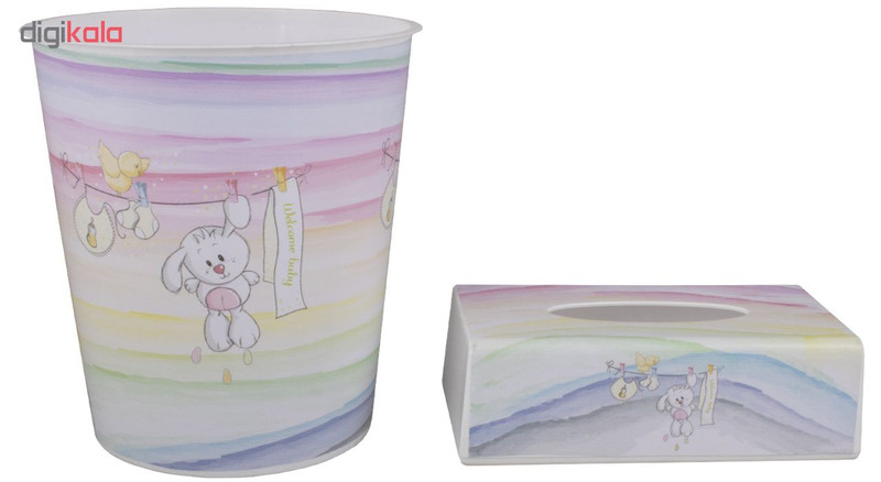 ست سطل و جادستمال اتاق کودک طرح خرگوش کد 1047