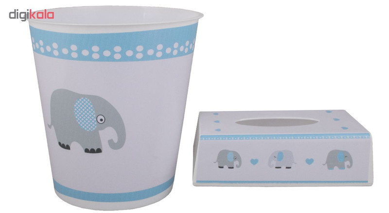 ست سطل و جادستمال اتاق کودک طرح فيل کد 0112
