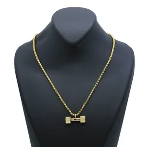 گردنبند مردانه طرح دمبل کد DAM-01