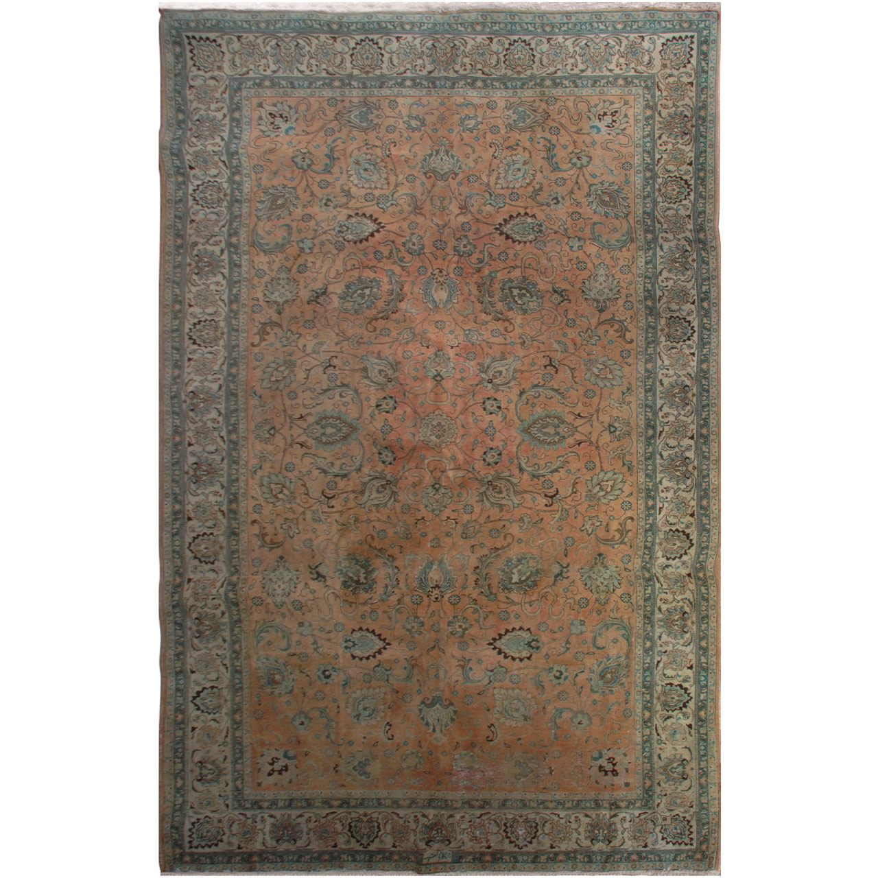 فرش دستبافت رنگ شده پانزده و نیم متری فرش هریس کد 101486