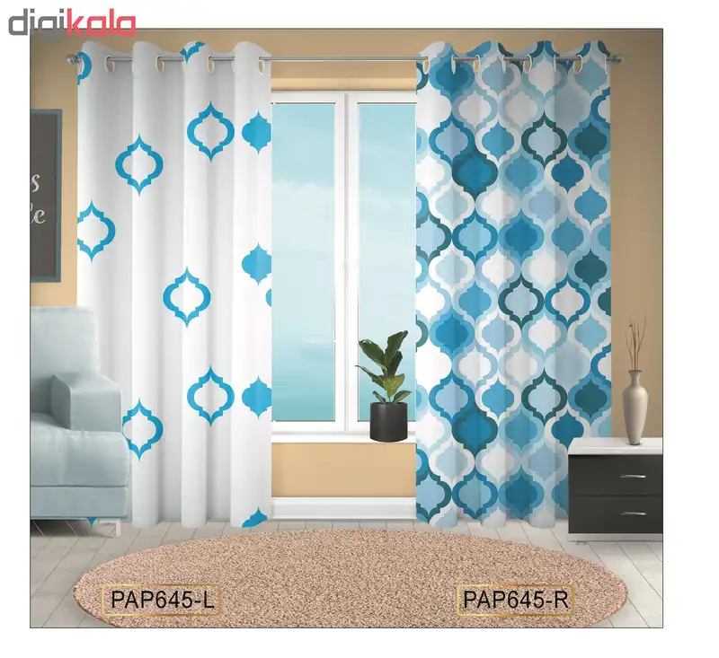 پرده زیو مدل PAP645 سایز 140*280 سانتی متر