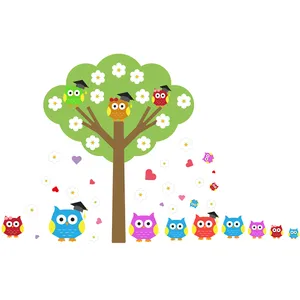 استیکر کودک طرح owls tree