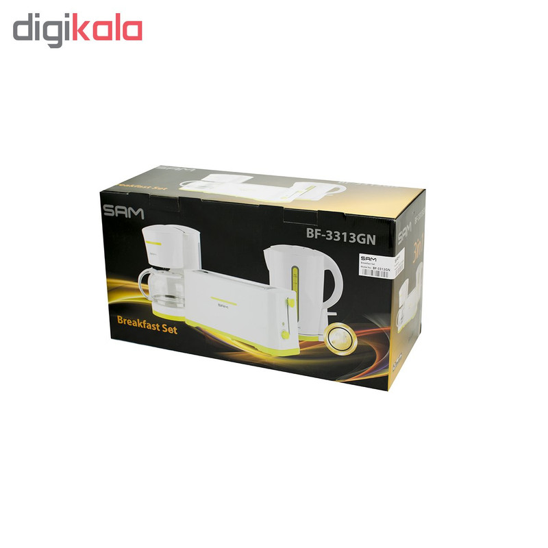 قهوه ساز سام مدل BF-3313 به همراه توستر و کتری برقی قهوه ساز سام مدل BF-3313 به همراه توستر و کتری برقی