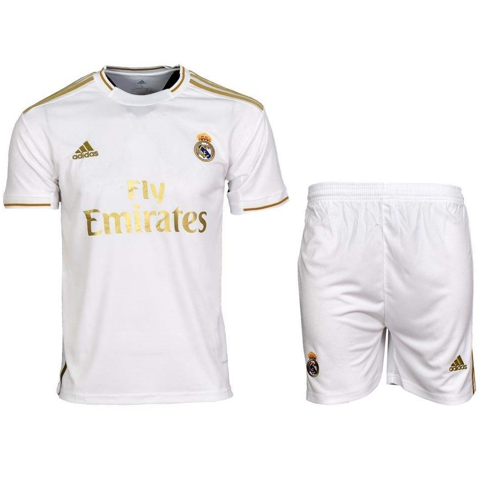 ست پیراهن و شورت ورزشی مردانه طرح رئال مادرید مدل 20-2019 کد pst رنگ سفید