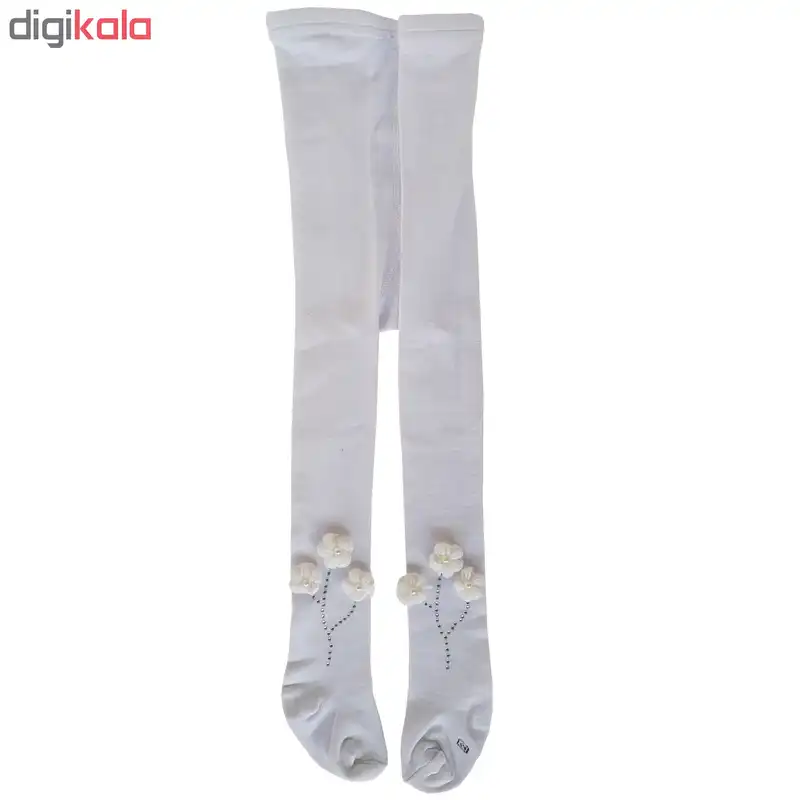 جوراب شلواری نوزادی دخترانه کد 3300 رنگ سفید