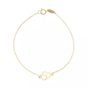 دستبند طلا 18 عیار زنانه مایا ماهک مدل MB0957 طرح دو قلب