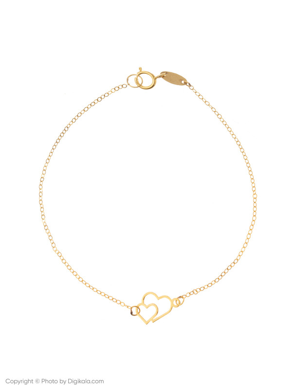 دستبند طلا 18 عیار زنانه مایا ماهک مدل MB0957 طرح دو قلب