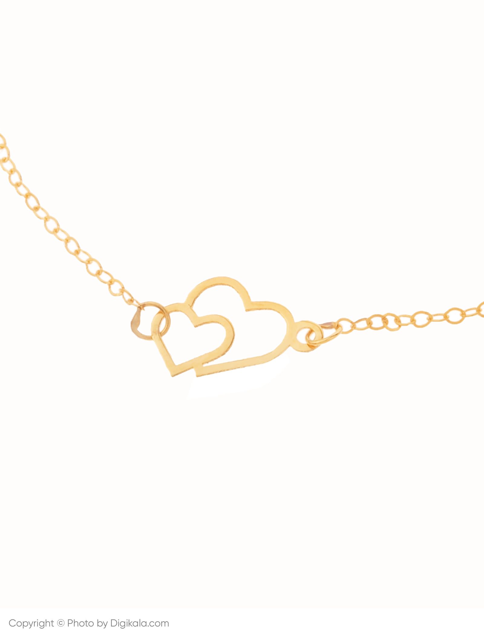 دستبند طلا 18 عیار زنانه مایا ماهک مدل MB0957 طرح دو قلب -  - 3