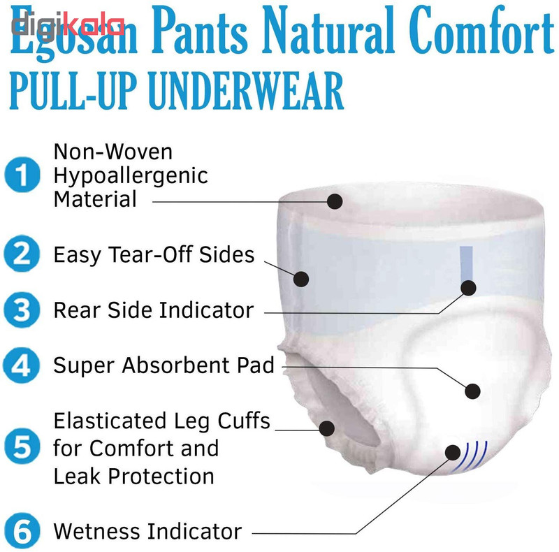 پوشینه شورتی بزرگسال اگوسان مدل مدیوم سوپر مجموعه 2 عددی