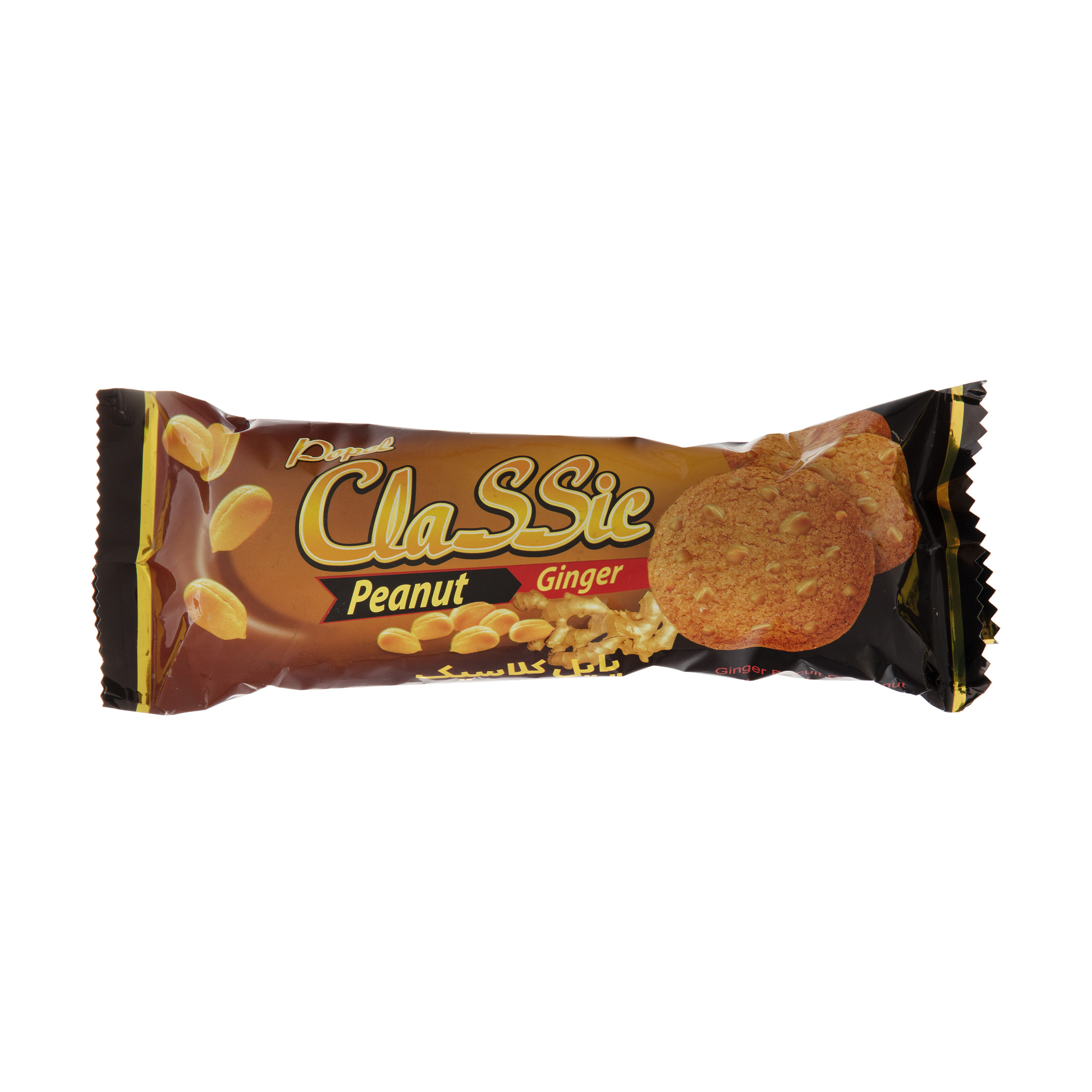 بیسکویت پاپل شیرین عسل با طعم زنجبیل و بادام زمینی مقدار 80 گرم