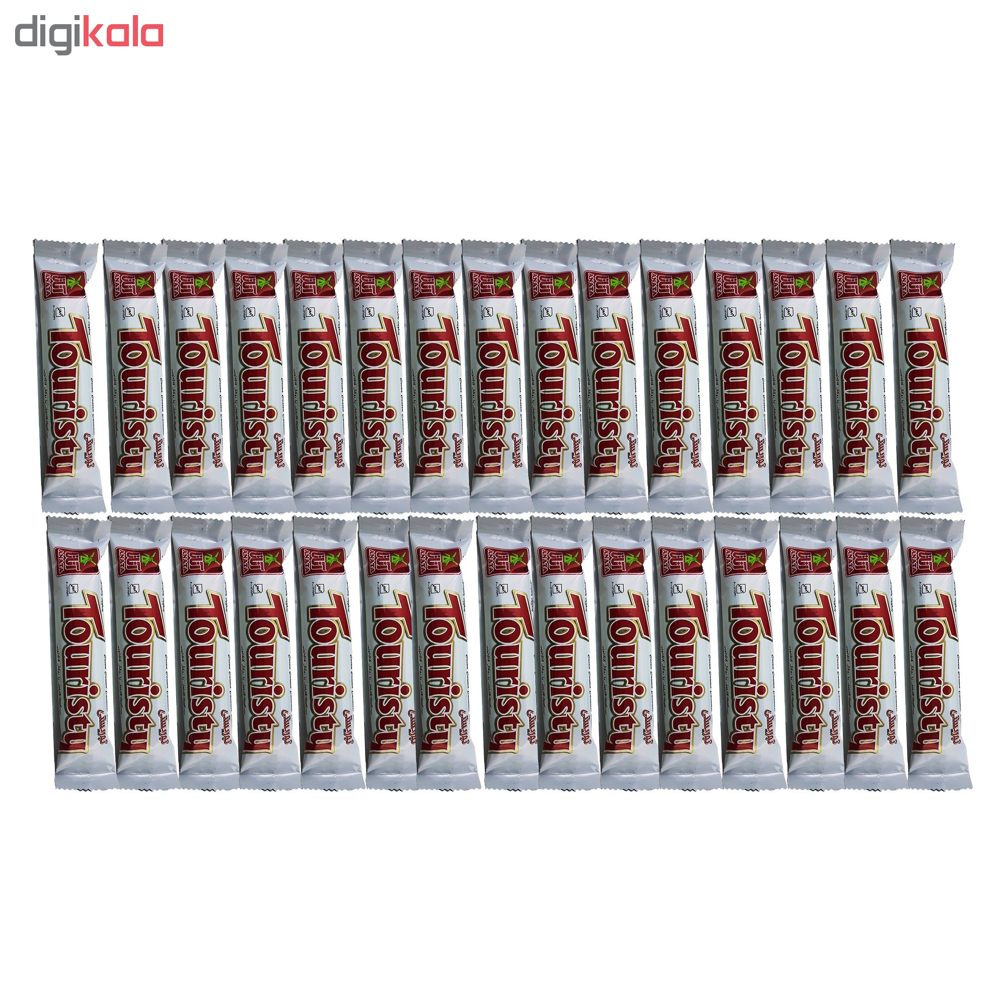 بیسکویت توریستی کاراملی با روکش کاکائویی آناتا مقدار 28 گرم بسته 30 عددی 