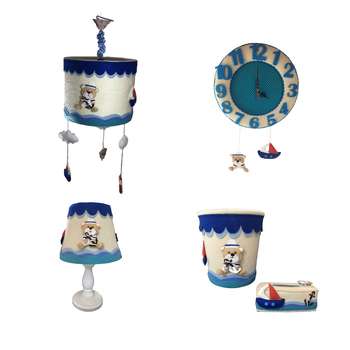 سیسمونی اتاق کودک طرح خرس ملوان کد S103 مجموعه 5 عددی