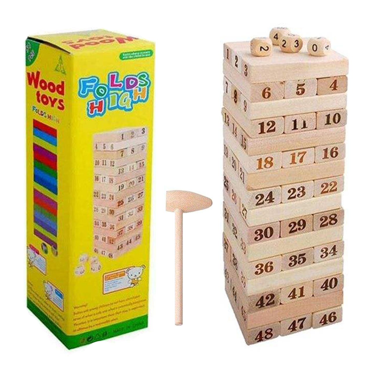 بازی فکری طرح جنگا مدل high48 به همراه چکش