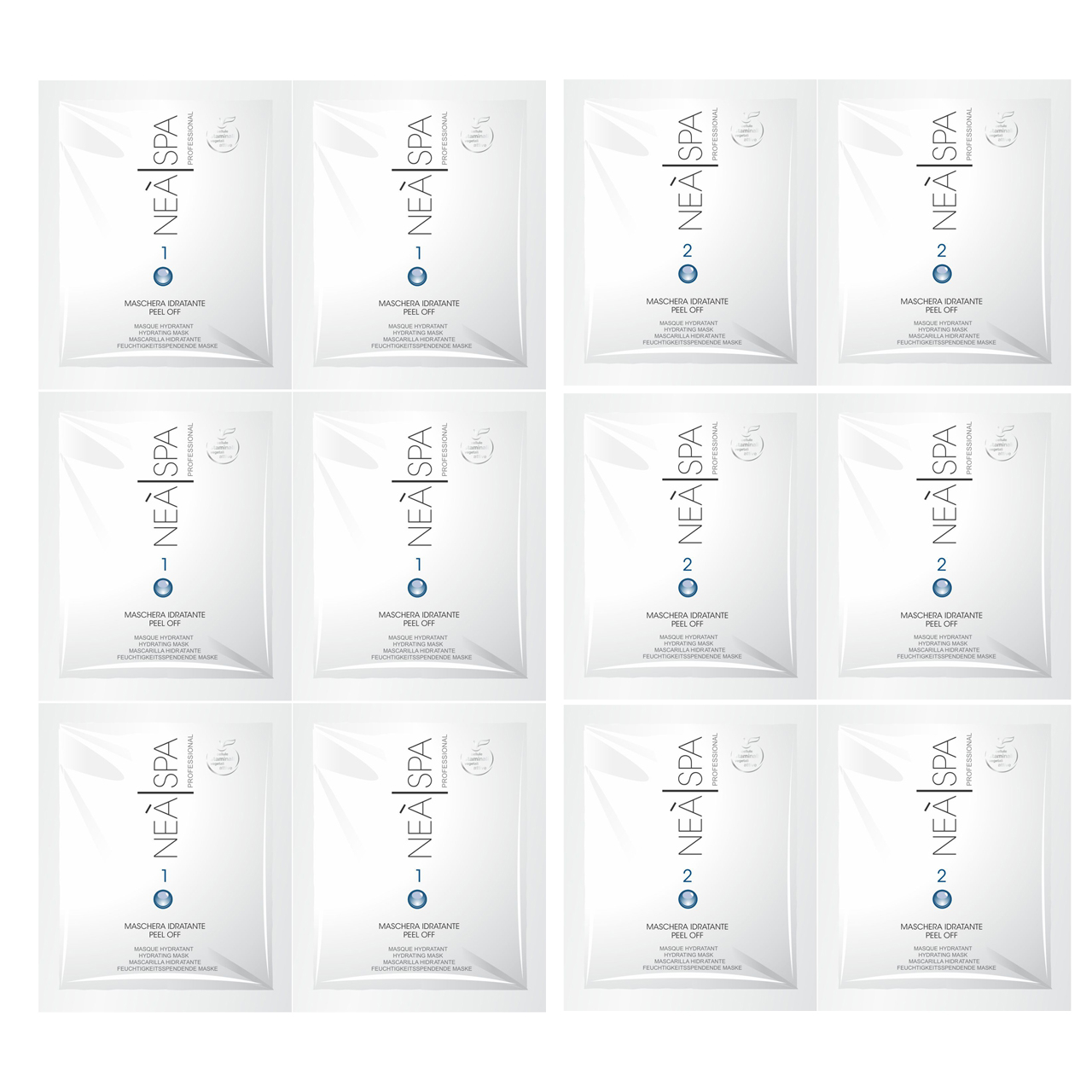 ماسک صورت نئا اسپا مدل Maschera Idratante Peel Off مجموعه 12 عددی