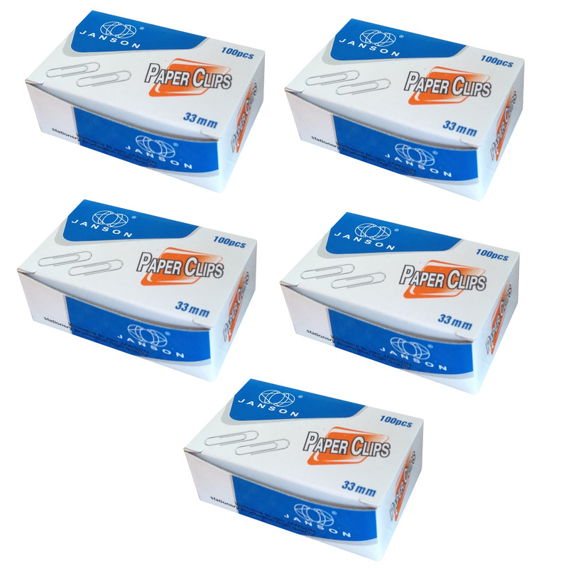 گیره کاغذ جانسون مدل کلیپس بسته 5 عددی