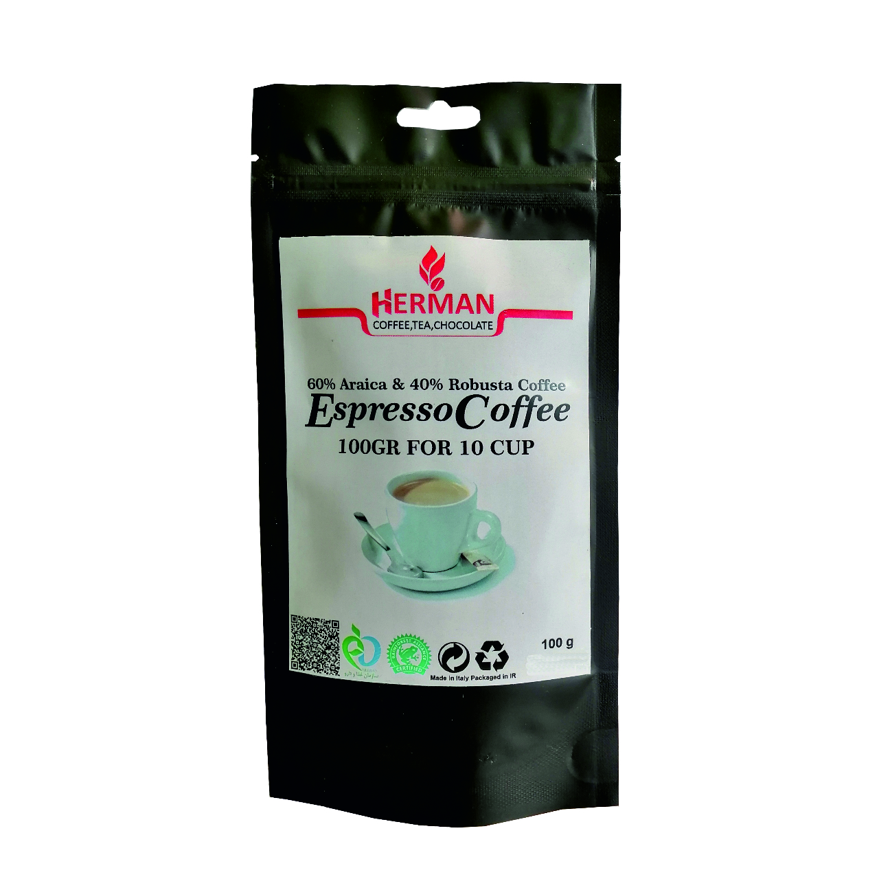 قهوه اسپرسو هرمان مدل EP100 مقدار 100 گرم