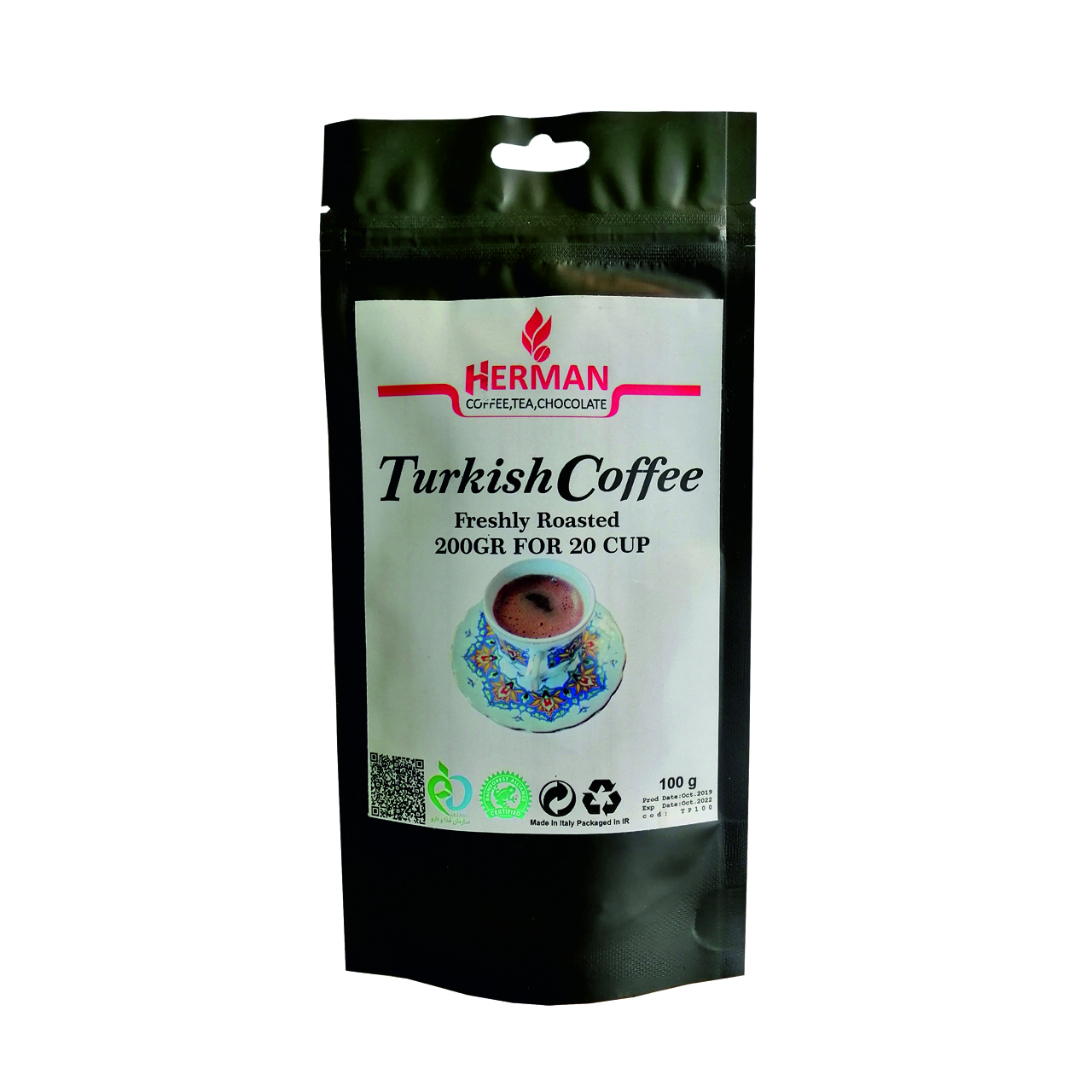 قهوه ترک هرمان مدل TP100 مقدار 100 گرم