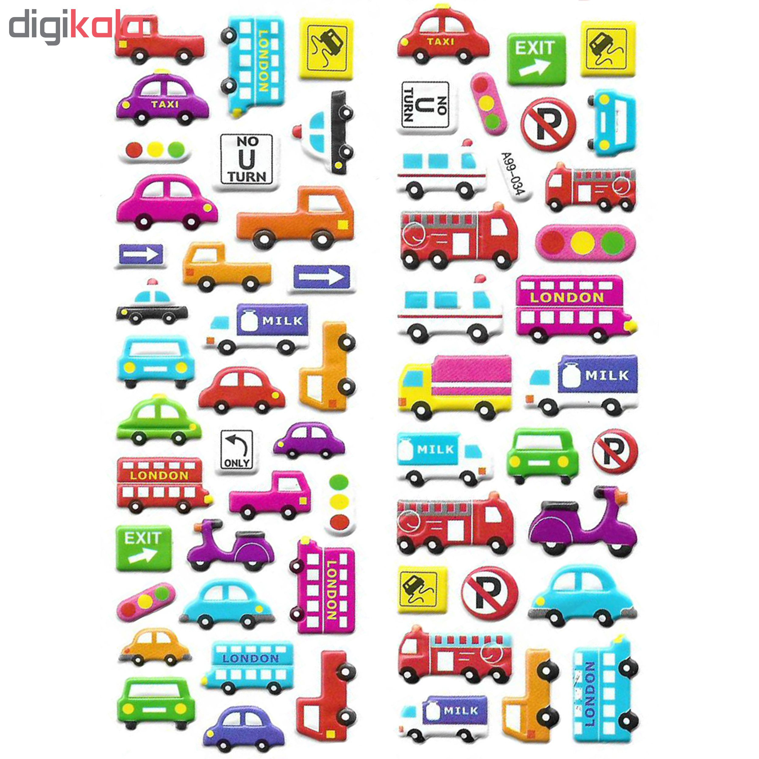 استیکر کودک طرح وسایل نقلیه مدل A034