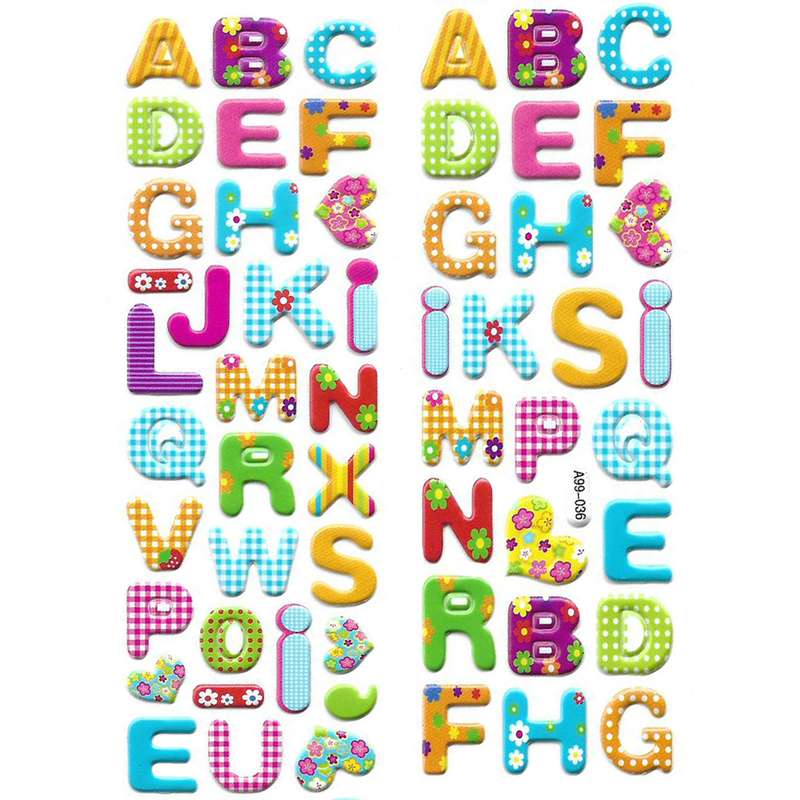 استیکر کودک طرح حروف الفبا مدل A036