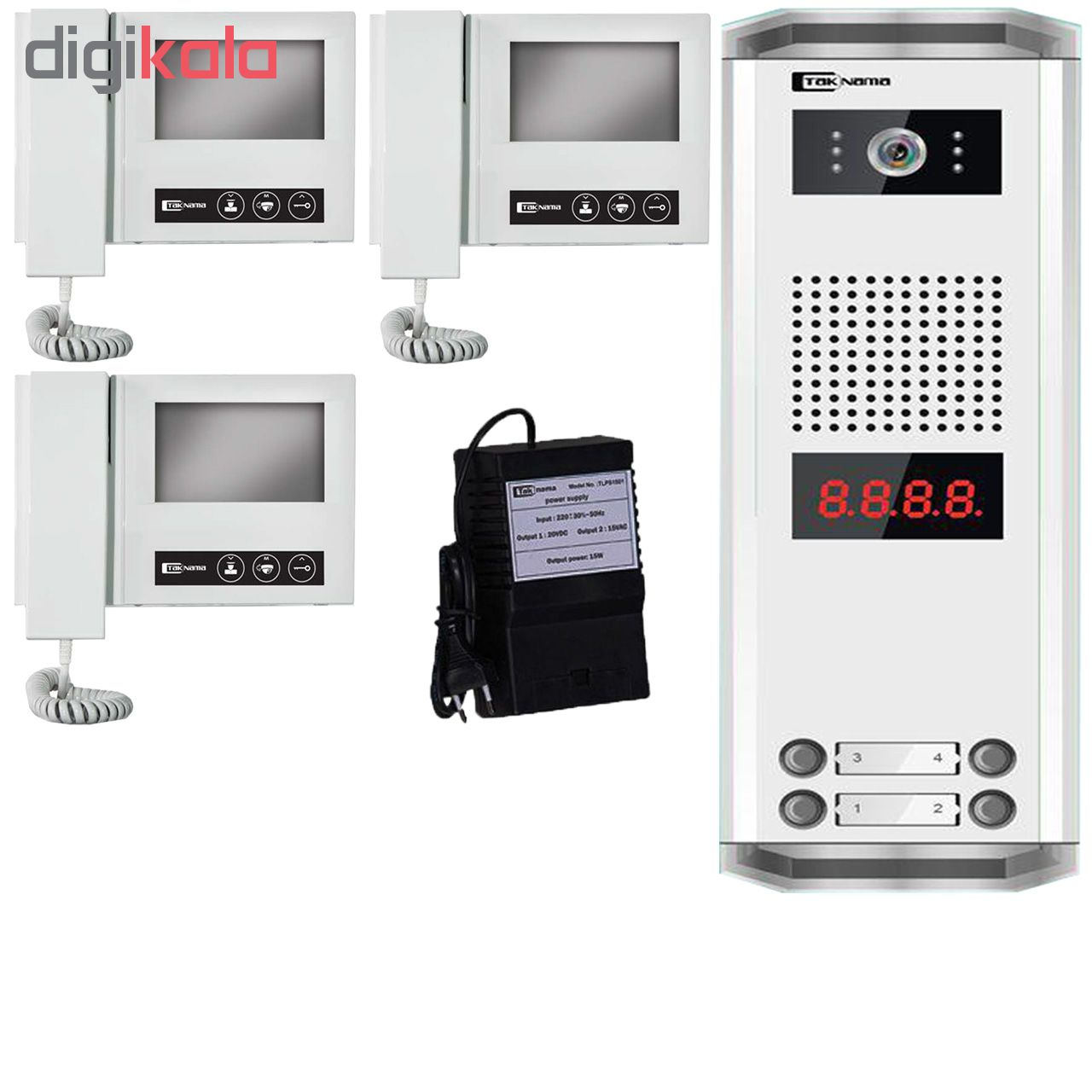 درب بازکن تصویری تک نما مدل D43-3V مجموعه ۴ عددی