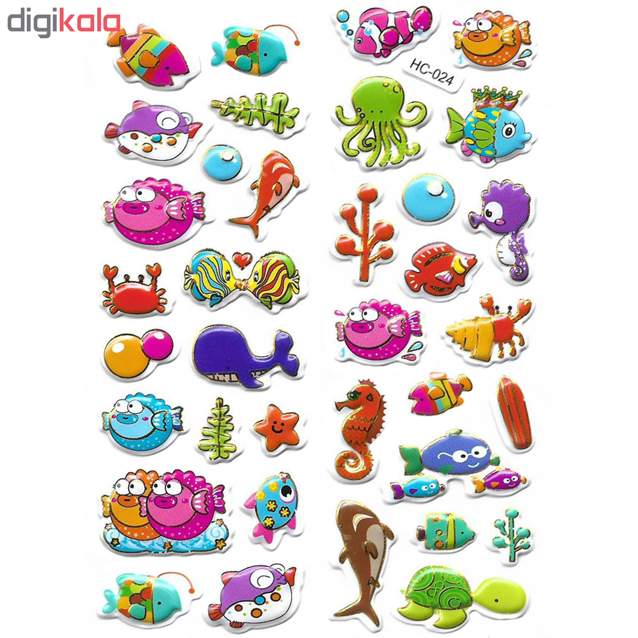استیکر کودک طرح جانوران دریایی مدل HC024