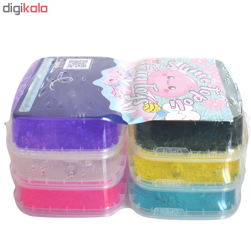 ژل بازی اسلایم تپلی مدل Happiness ColorFul S200 بسته 6 عددی