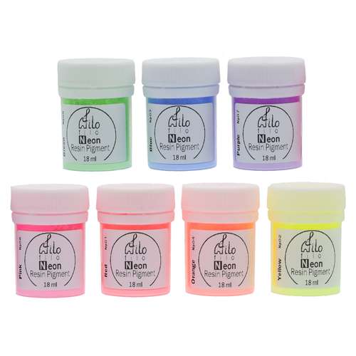 پودر رنگ رزین اپوکسی فیلو مدل Neon Powder حجم 18 میلی لیتر بسته 7 عددی