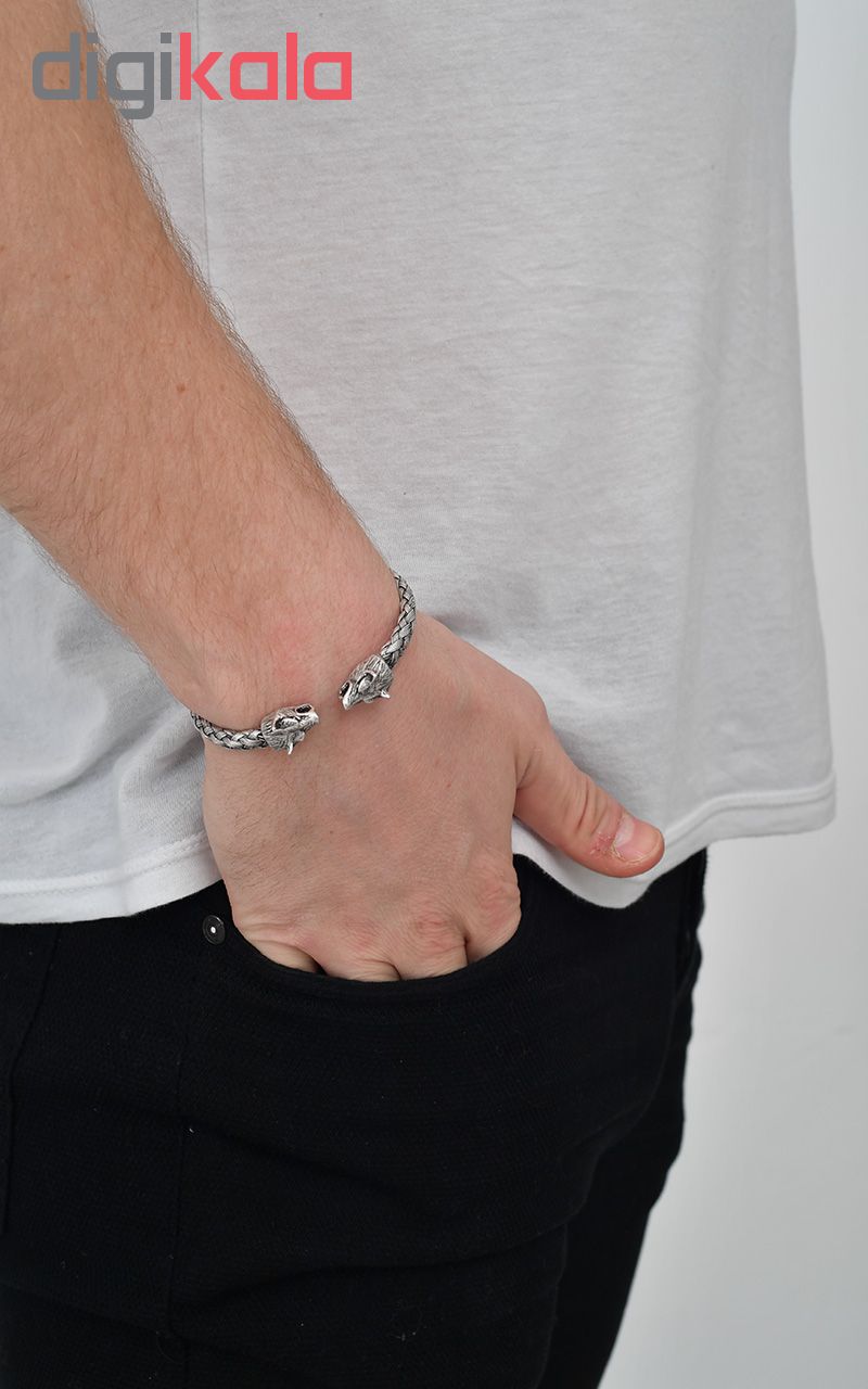 دستبند مردانه طرح گرگ کد DSG1