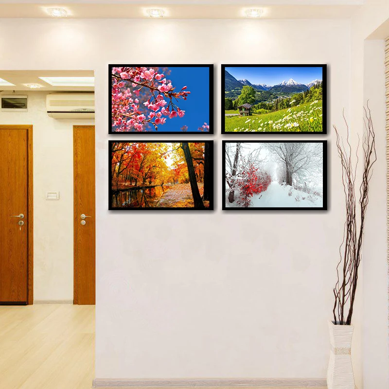 تابلو گروه تولیدی بکلیت مدل T145 طرح طبیعت چهار فصل مجموعه 4 عددی