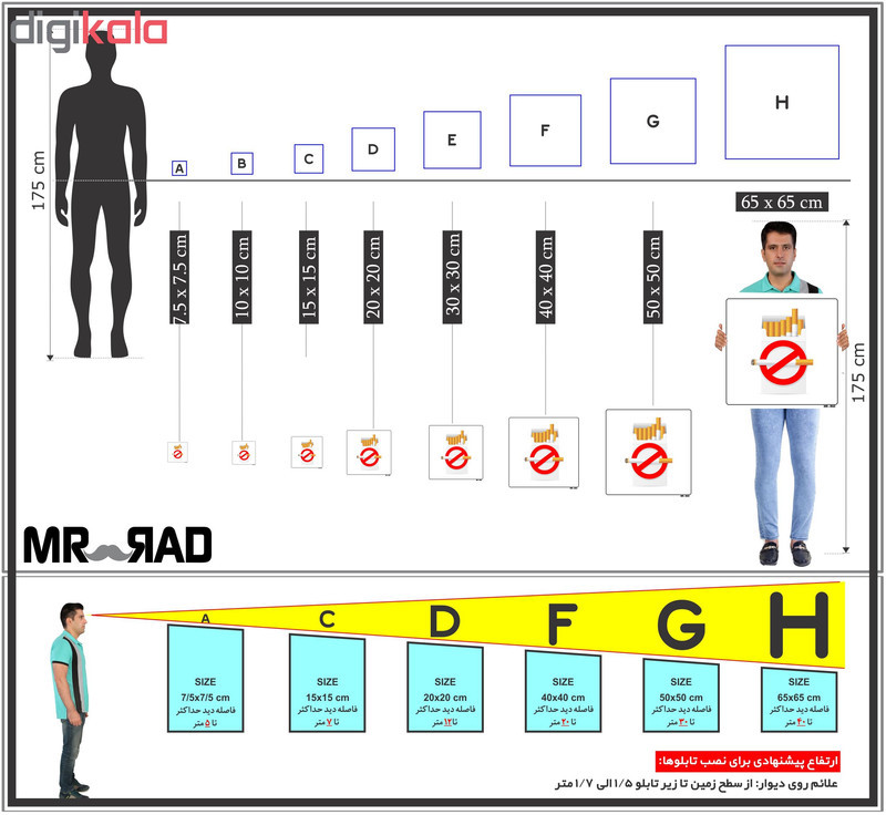 برچسب ایمنی مستر راد طرح سیگار ممنوع کد LR00297 بسته دو عددی