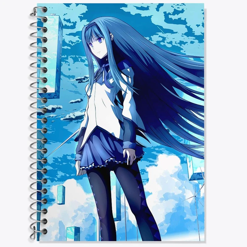 دفتر زبان 50 برگ خندالو مدل سه خط طرح همورا انیمه مادوکا مجیکا Madoka Magica کد 18366