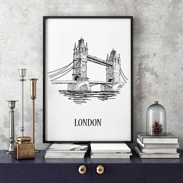 تابلو سالی وود طرح خطی تاور بریج لندن کد T120504