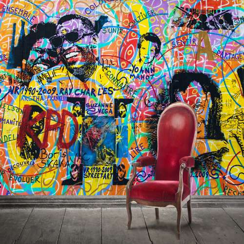 پوستر دیواری سه بعدی طرح دیوار رنگی کد ARTS526