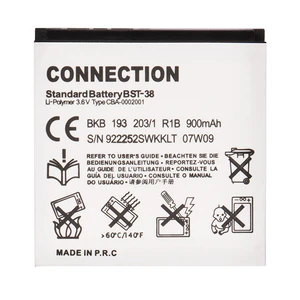 باتری موبایل مدل BST-38 ظرفیت 900 میلی آمپر ساعت مناسب برای گوشی موبایل سونی اریکسون W580c