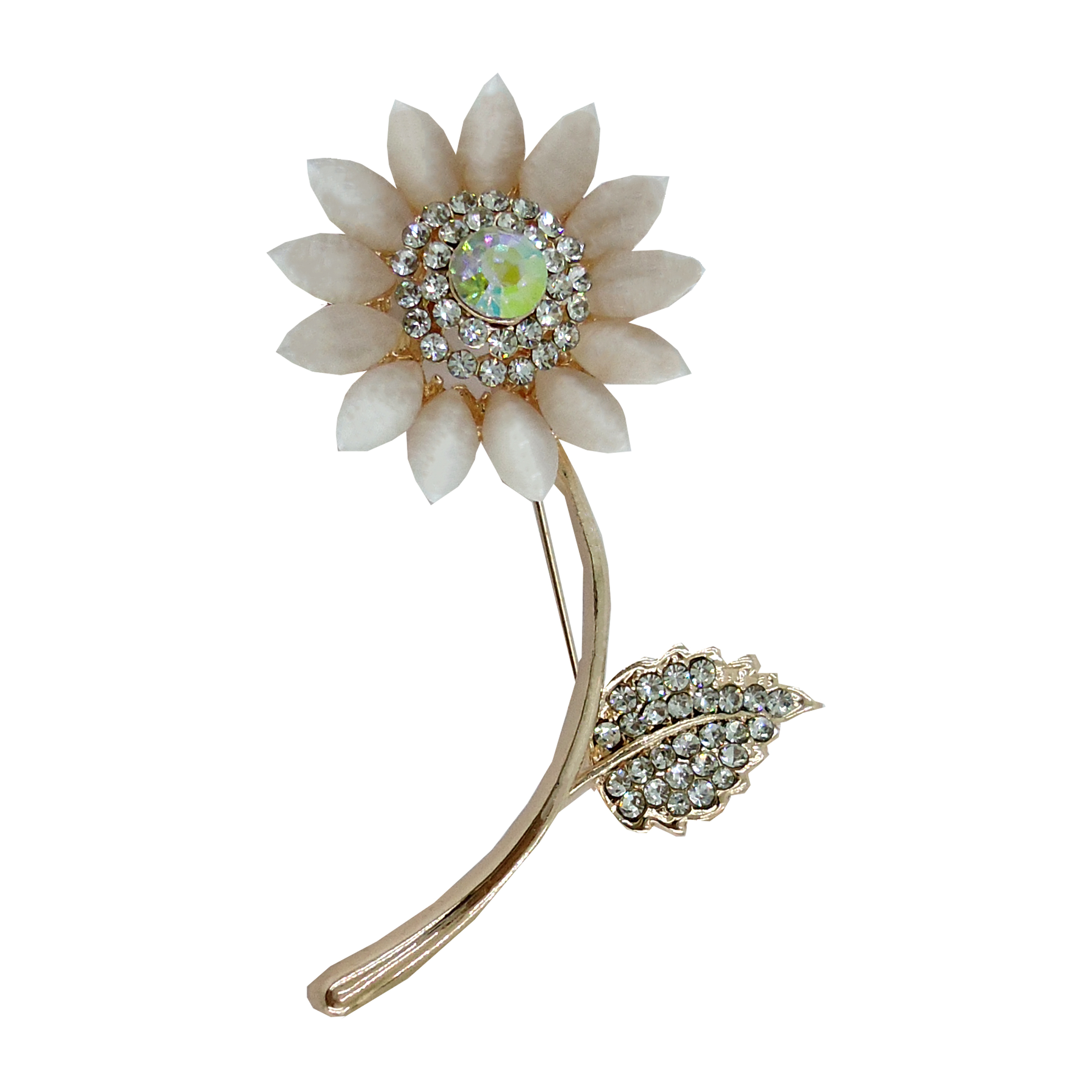 گل سینه زنانه آی جواهر طرح فلاور کد 11826GOL