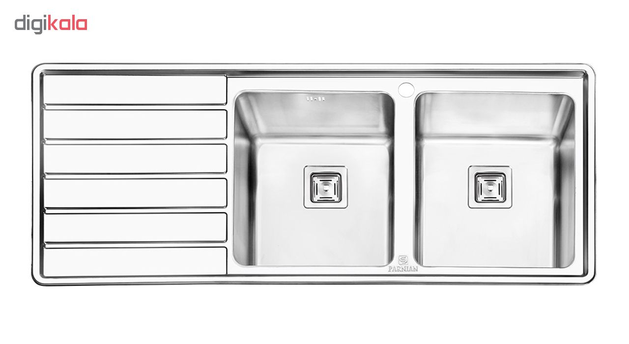 سینک ظرفشویی پرنیان استیل کد Ps 1214 توکار