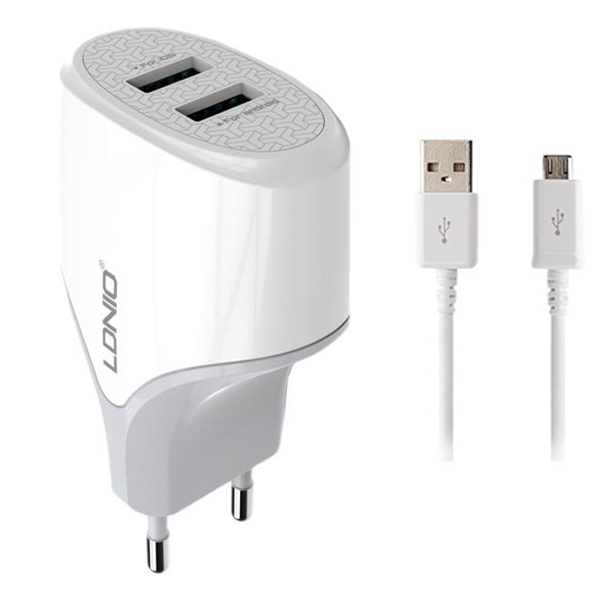 شارژر دیواری الدینیو مدل A2268 به همراه کابل تبدیل microUSB